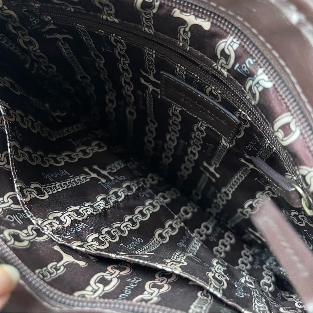 Tignanello Leather Crossbody Bag Green Brown Vintage Soft Leather - Picture 6 of 7